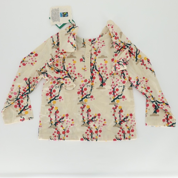 NWT LITTLE GREEN RADICALS WINTER BLOSSOM ‎ RUFFLE TOP - Picture 3 of 7